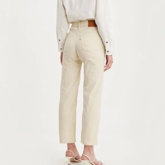 Levi’s rib cage straight ankle ivory corduroy pants - no stretch - Picture 8 of 8